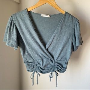 Live to be Spoiled | Soft aqua crop top (Lg)